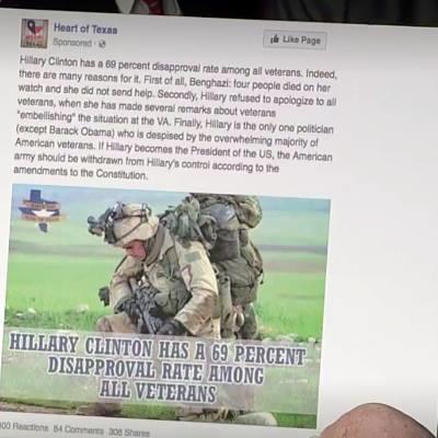hillary clinton 69 pecent disapprovate rate among all veterals